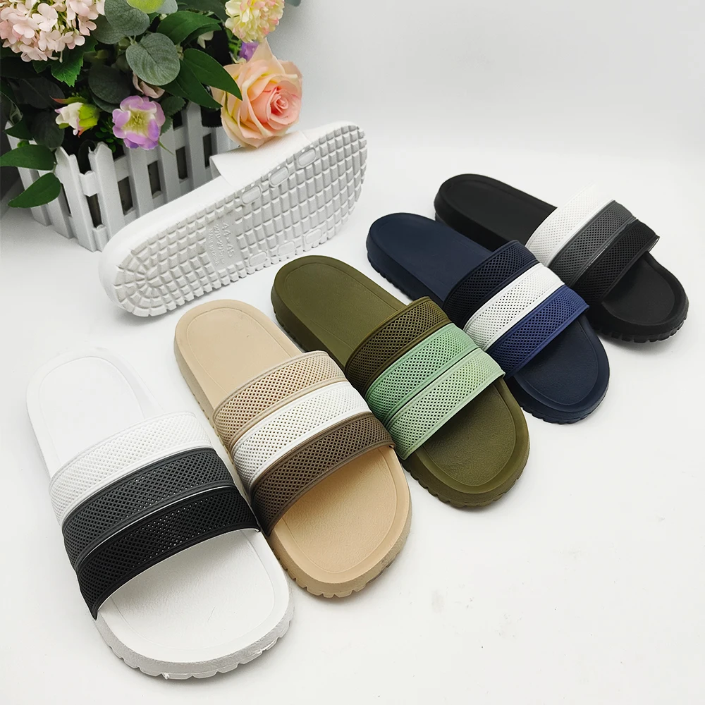 Custom Made Unisex Fashion Home Slippers Comfortable Breathable Indoor PVC  Rubber Insole Anti-Slippery for Beach