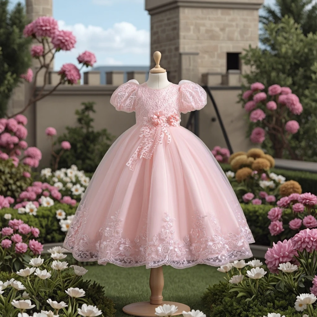Wholesale Girls' Princess Birthday Dresses 8 Years Old Children's Party Dress with Pattern and Flower Clothes for Kids Wholesale Girls' Princess Birthday Dresses 8 Years Old Children's Party Dress with Pattern and Flower Clothes for Kids