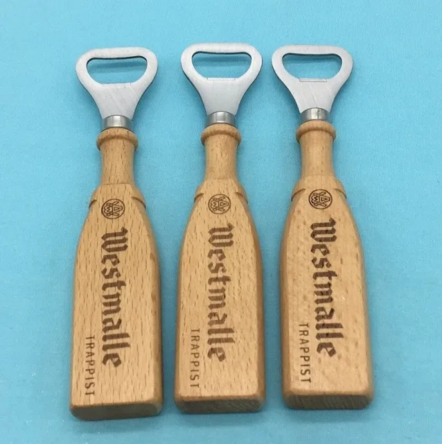 Eco-friendly wooden material bottle opener wood with laser logo  ,wood bottle opener