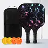 Black - [fiberglass] - double racket + 4 balls + handbag