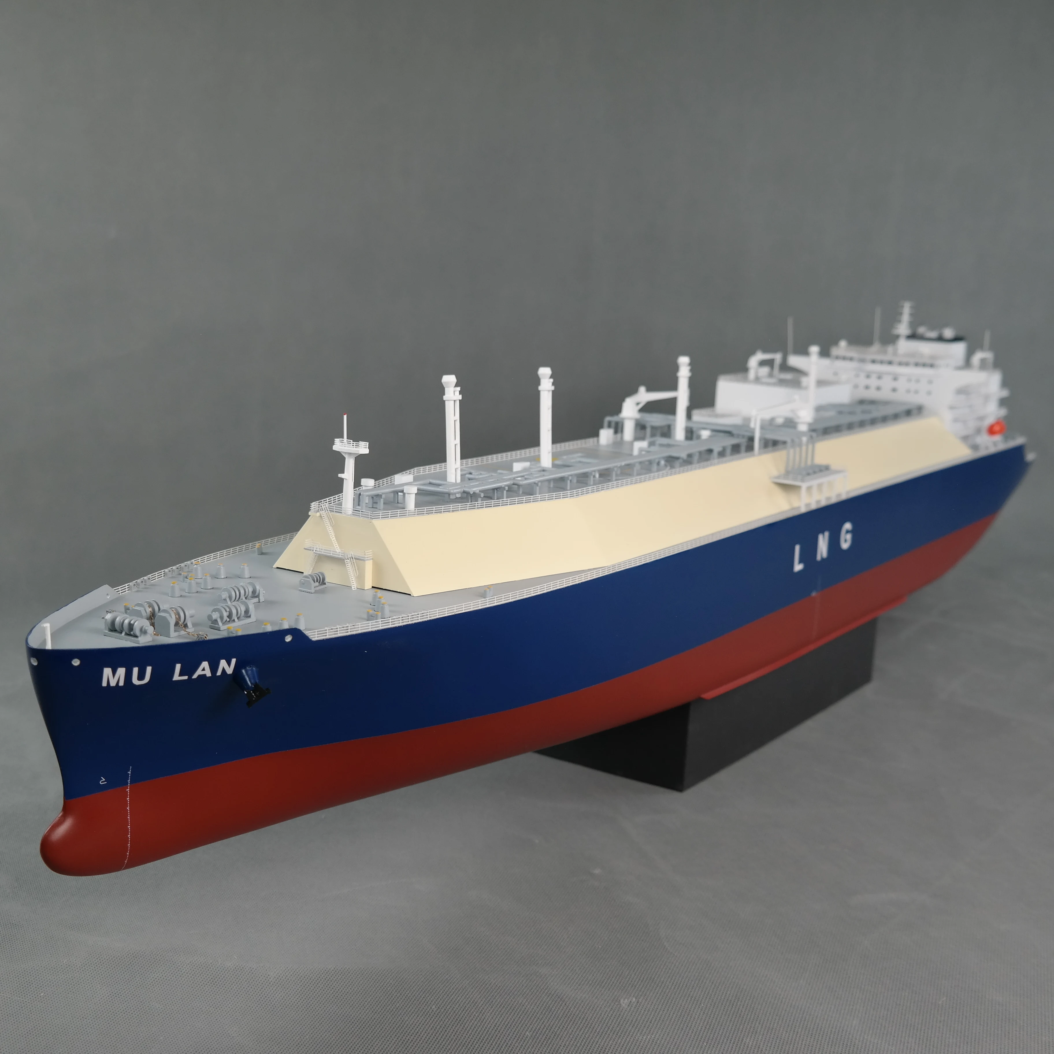 【N】O.A.S Customized 127cm Handmade LNG Ship Model Factory Freight Forwarder Gift Wood Crafts Wooden Boxes & Wall Signs