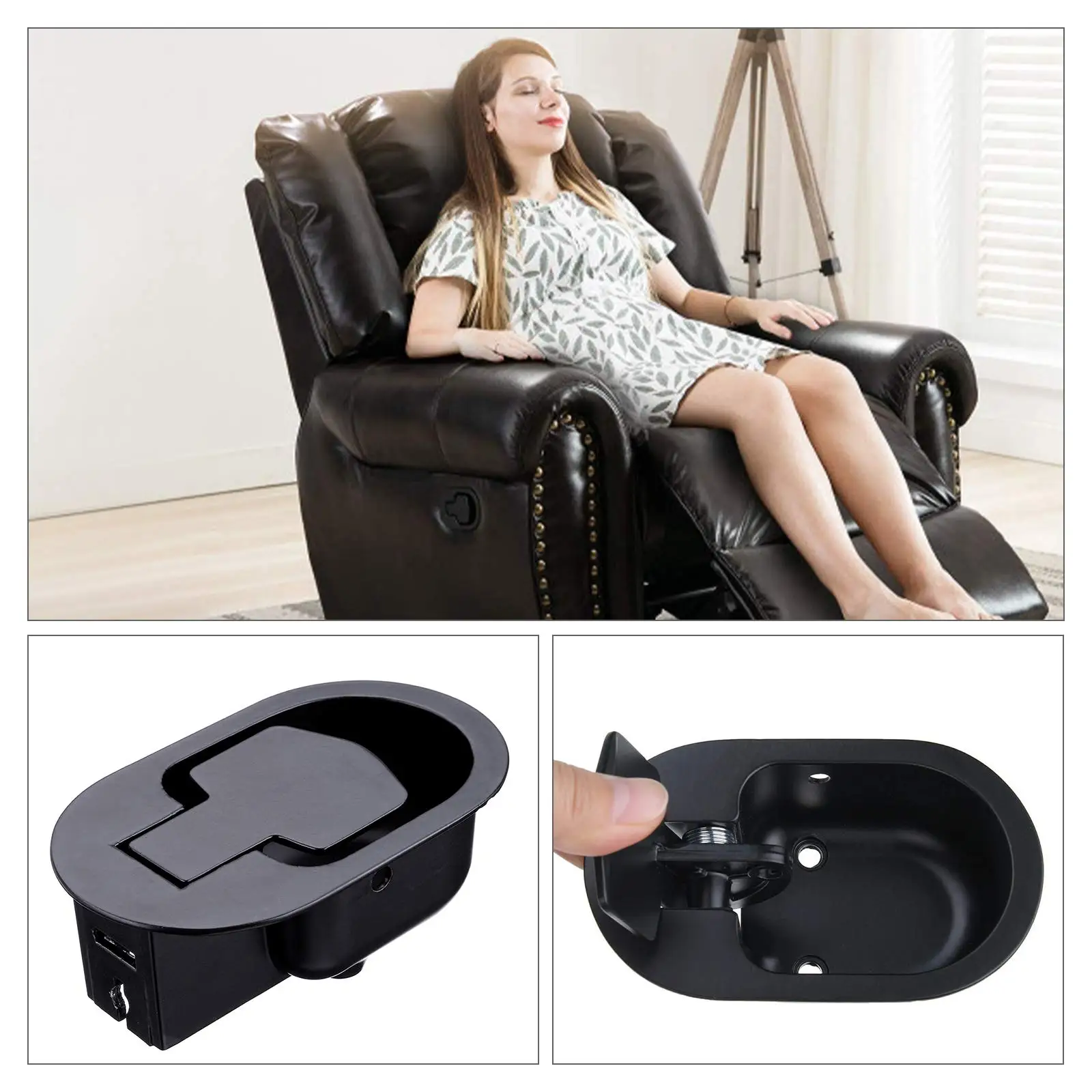 REGAL Recliner Handle Replacement with Metal Cable Recliner Release with Pull Hardware Furniture Parts Smart Sofa Accessories