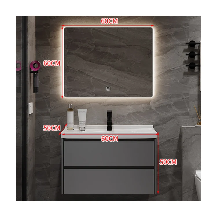 带酒店发光墙镜地板站立浴室梳妆台的水槽 Buy 落地式浴室柜套装 酒店浴室虚荣led照明墙镜 浴室水槽与梳妆镜product On Alibaba Com