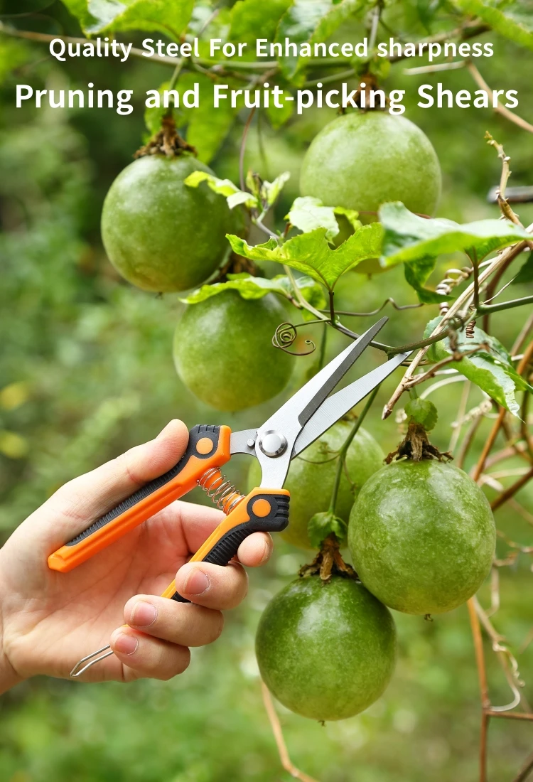 Stainless steel garden pruning scissors