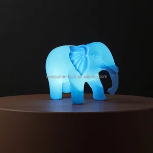 Modern Indoor Elephant Decoration with Large LED Lights Illuminated Lighting Remote Control Lamp