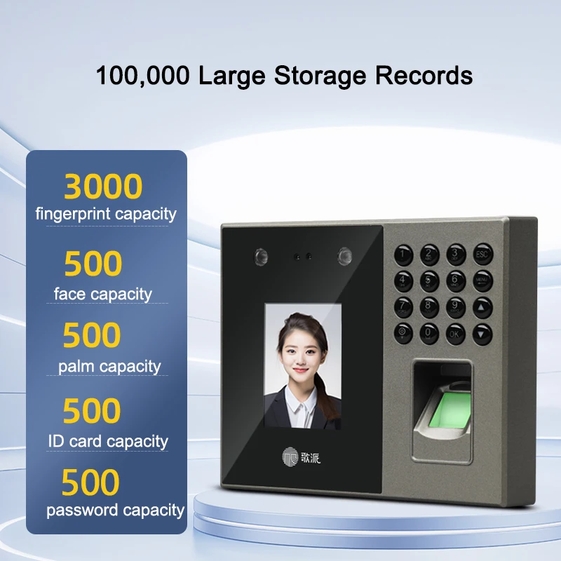 Biometric Attendance System Face Recognition Record Working Time Employee Attendance Tracker Machine