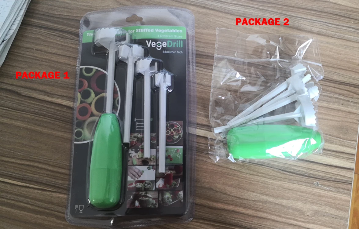 4pcs/set Vege Drill Digging Corer Cooking Vegetable Spiral Cutter