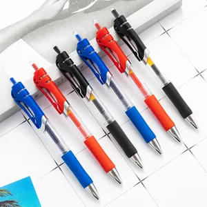 Promotional Transparent Plastic Ball Point Pen With 0.7MM Press Customized Logo Printed for Office Student Stationery