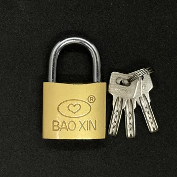 Baoxin High Quality Imitation-Copper Atomic Lock Industrial Security Lock Warehouse Door Iron Key Padlock Manufacturer In China