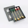 4 pcs lucky green combination 3: gold spoon + fork