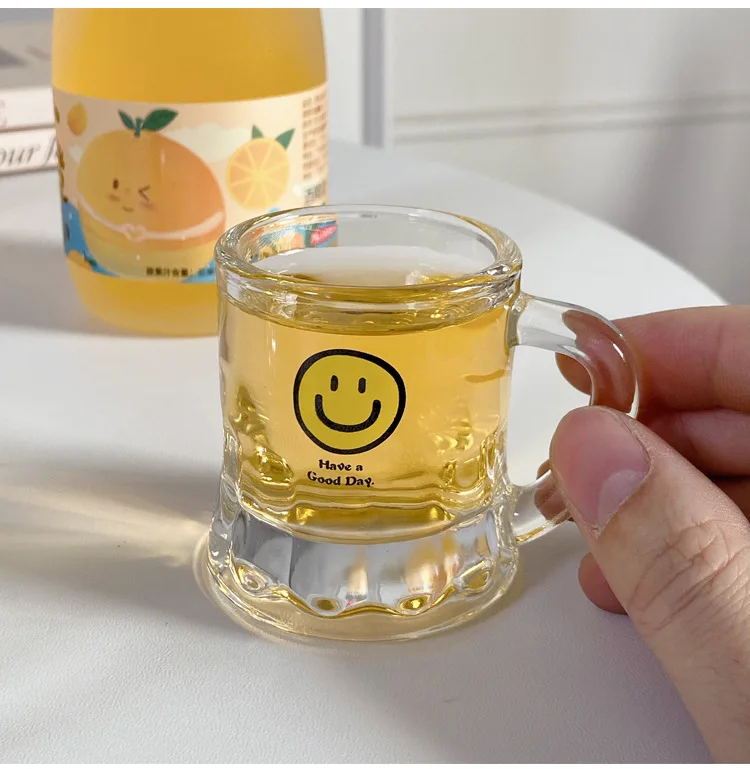 lelyi korean ins glass cup smiley