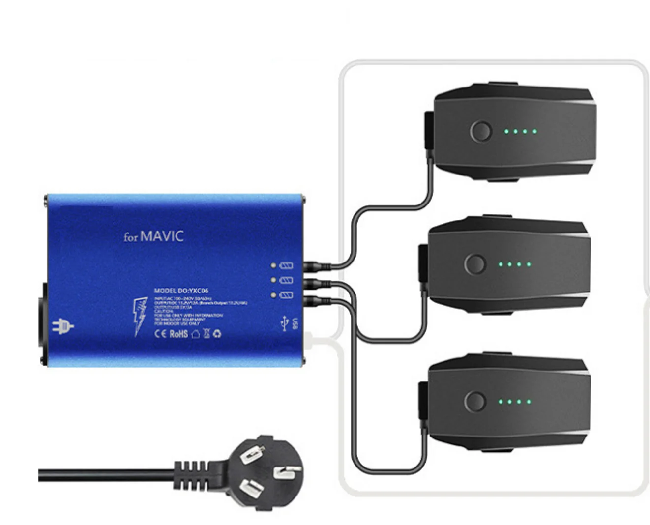 ドローン充電器3チャンネル急速充電Mavicバッテリー158W 13.2V