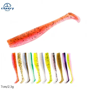 Cheery 70mm 2.3g Floating Soft Fishing Paddle Tail Lure Slim Swim Bait T Tail Soft Plastic Fishing Lure – Soft Lure – view 2