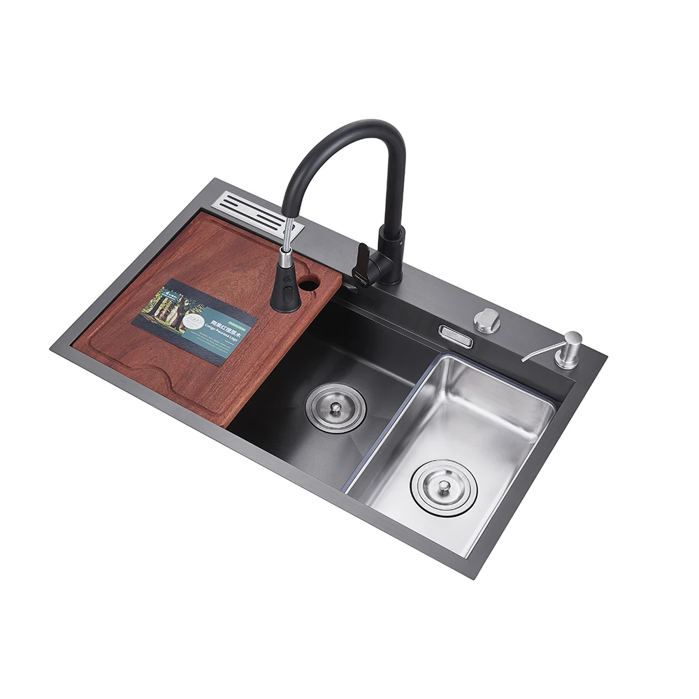 Factory Price Kitchen Sink Foshan Handmade Sink For Stainless Steel 304 Single Sink With Cutting board And Inner Bowl