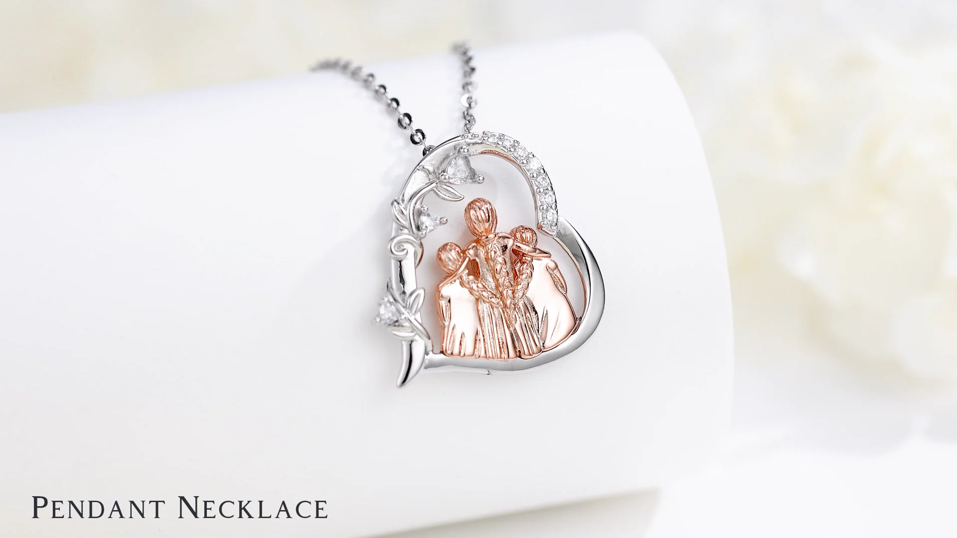 925 Sterling Silver Rose Gold Plated Daughter Mother Heart Shaped