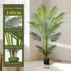140cm high sim-loose anemone-12 leaves-black plastic basin