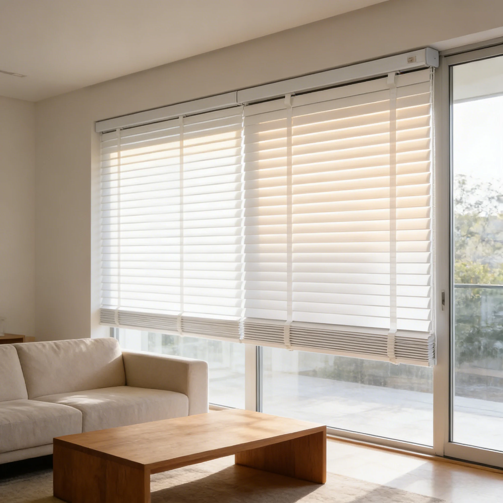 A-OK Motorised Paulownia Wood Venetian Blinds Smart Electric Window Shades Glare Control Eco-Friendly Design Custom Size for