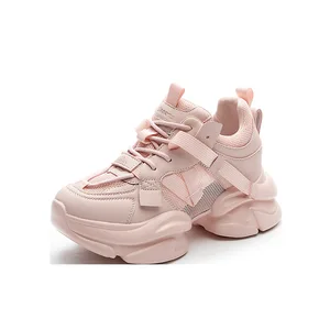 Thick Sole Single Mesh Breathable Women's Shoes 2026 Autumn New Style Sole Sports and Leisure Mesh Shoes Height Increasing Shoes