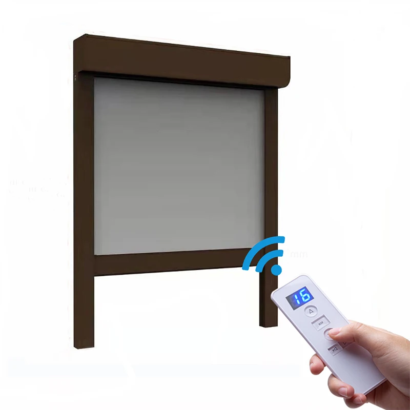 Motorized Outdoor Zip Screen Canvas Blind Waterproof Windproof Patio Automatic Electric Ziptrack Aluminum Outdoor Roller Blinds