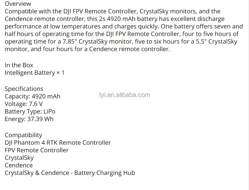 4RTK/MG-1P/T16/T20/T30 WB37 7.6v 4920MAH drone phantom  FPV remote control battery M210/M300 bright screen battery manufacture