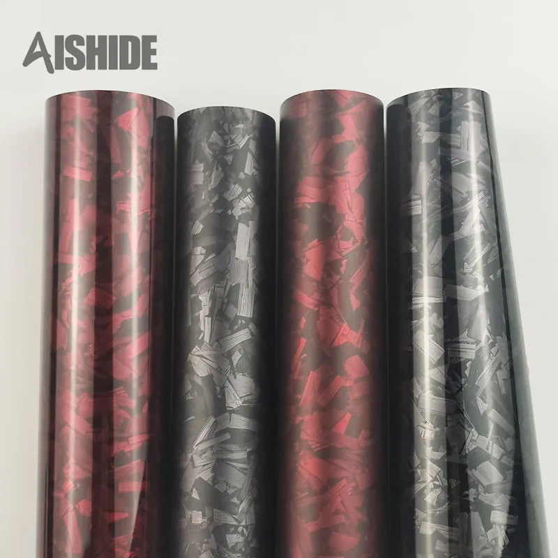 PET Backing PVC Gloss Matt Black Red Surface 1.52*18M Vinyl Wrap Car Color Wrapping Forged Carbon Fiber Forged Wrap