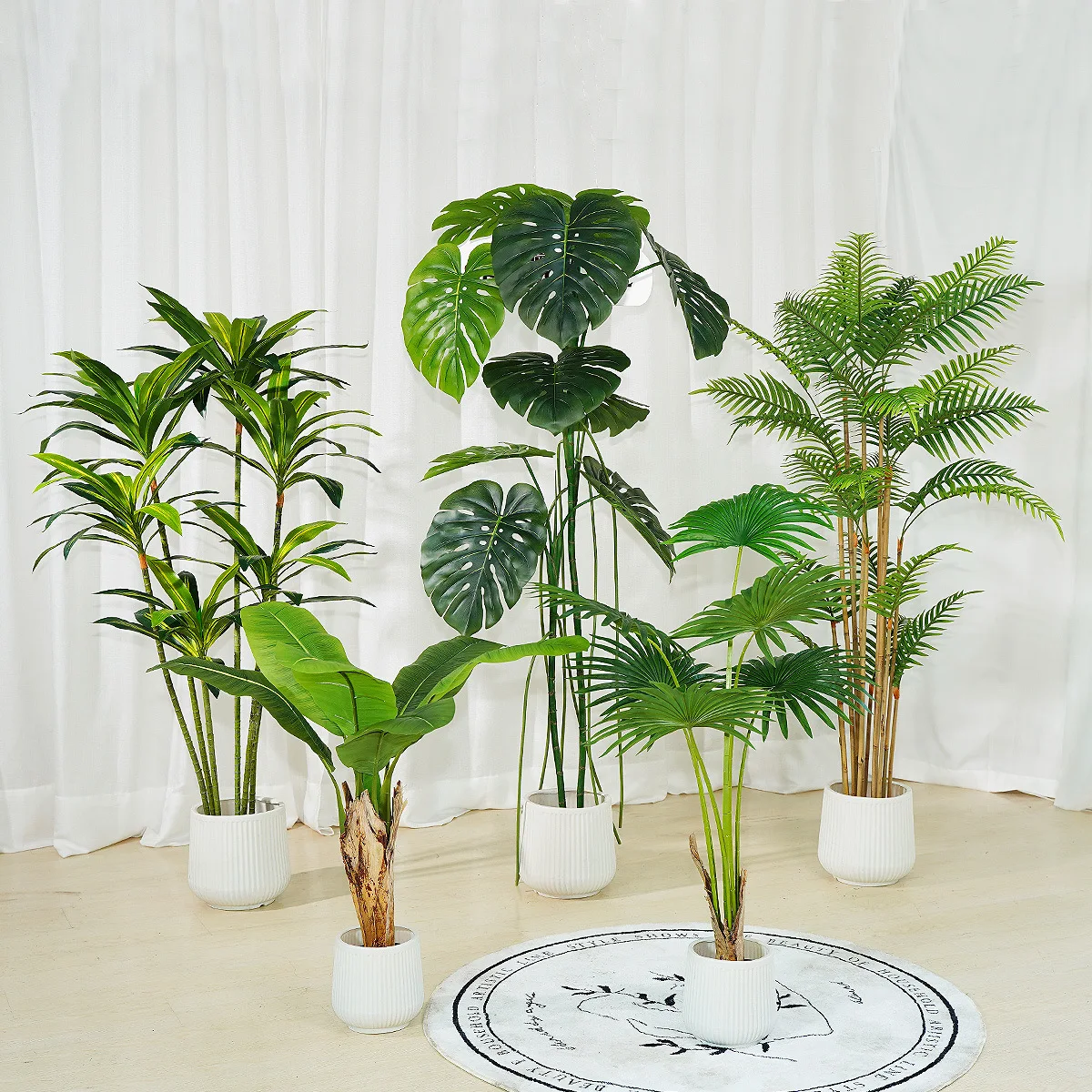Knstliche Pflanzen Baum Heimdekoration Bonsai-Baum Plastikpflanzen Tpfe  Garten Landschaftsgestaltung Moderne Zimmerpflanzen Palme