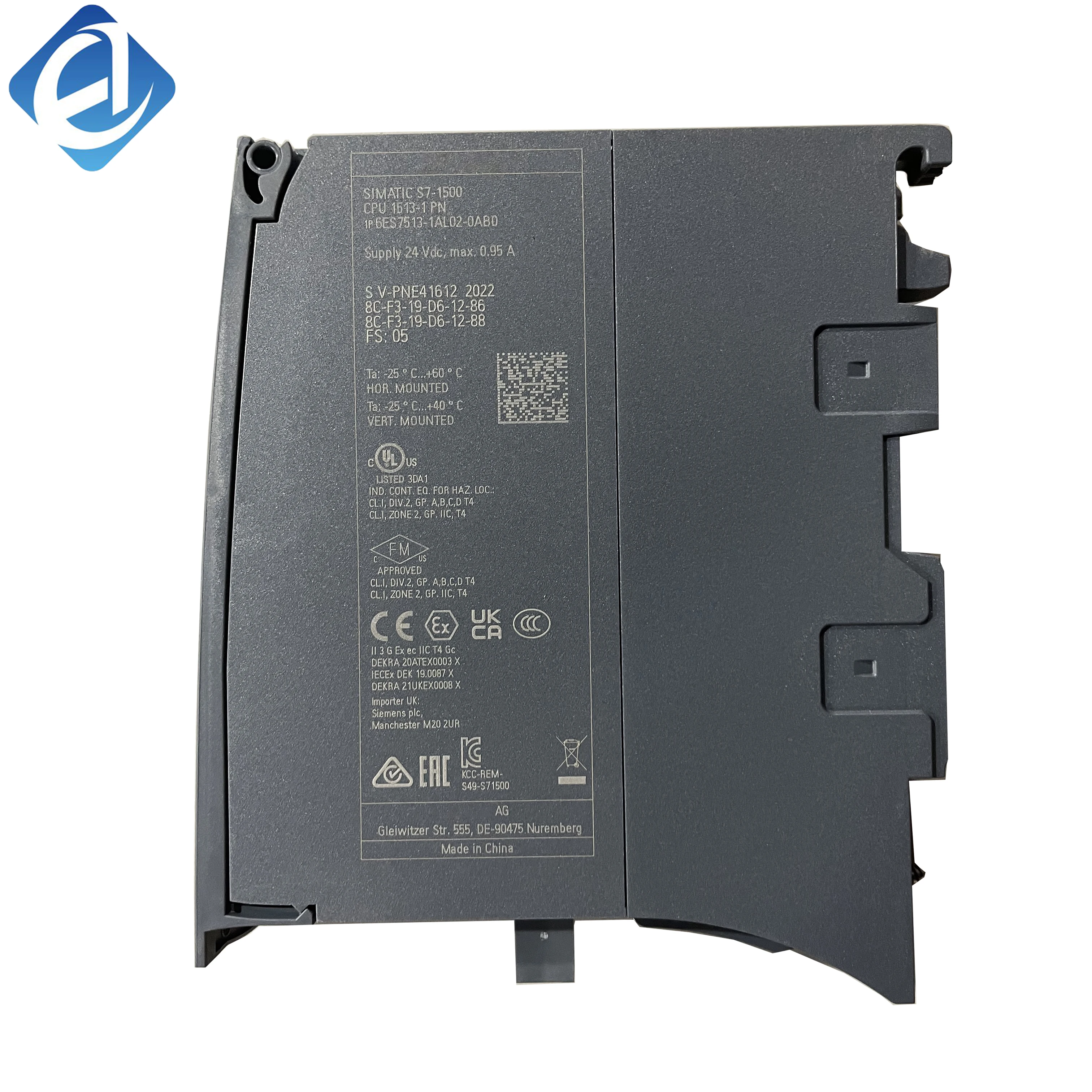 New Original 6ES7 513-1AL02-0AB0 6ES7513-1AL02-0AB0 compact CPU for Siemens SIMATIC S7-1500 series PLC. Features fast processing speed, integrated communication interfaces, large memory capacity and high stability. 
