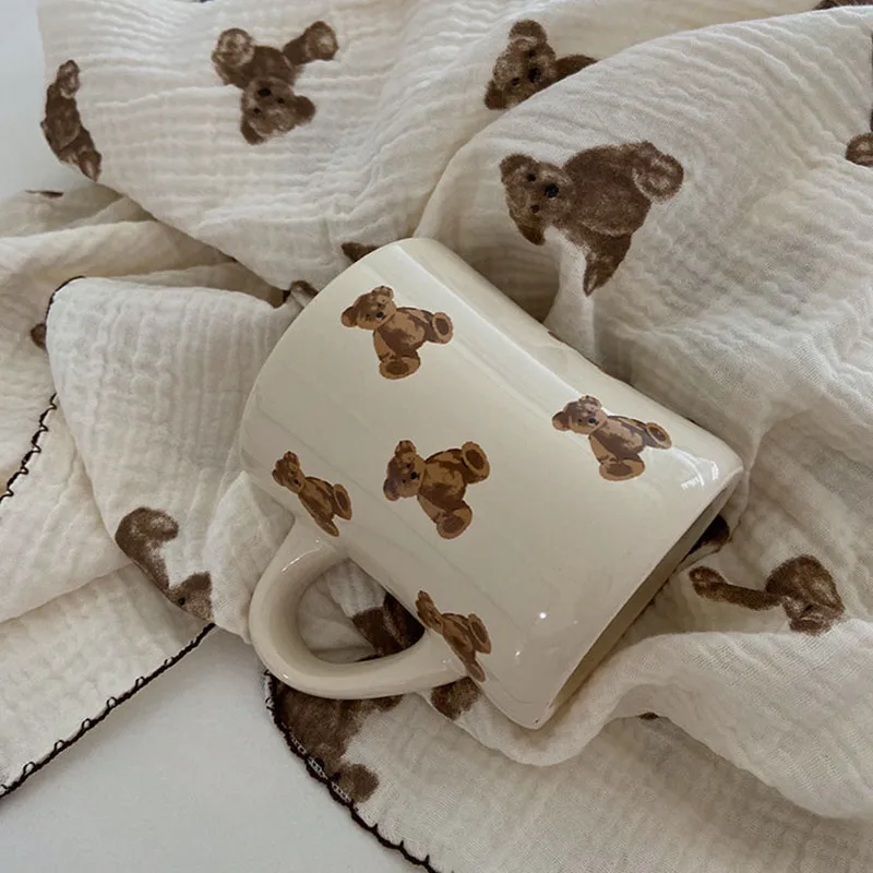 Ceramic Coffee Mug Unique Classic Design Kitchen Milk Tea Breakfast Drinking Cup Hot Cold Thermal Couples Home Use Great Food