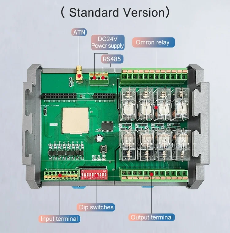 product huaqingjun 12di 12do rs485 ethernet relay module io modbus rtu  tcp rj45 spdt g2r 1 1no 1nc relays for iot automation-8