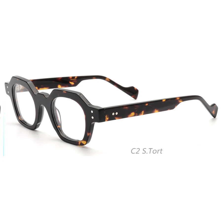 1396 Vintage Spectacles Leopard Print Transparent Color Irregular Frames Eyewear