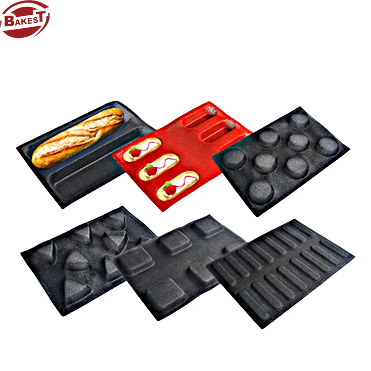 Hot Sale  Round Food Grade Nonstick Silicone Fiberglass   Mold Cake Hot Dog Hamburger Baking Pan