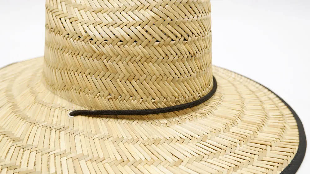 Adult Straw Panama Hat with Green Palm Leaves Print for  display picture 3