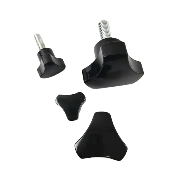 China Suppliers Black There Knurled Plastic Drawer Star Three-star Bakelite Clamping Plastic Knobs for Milling Machine