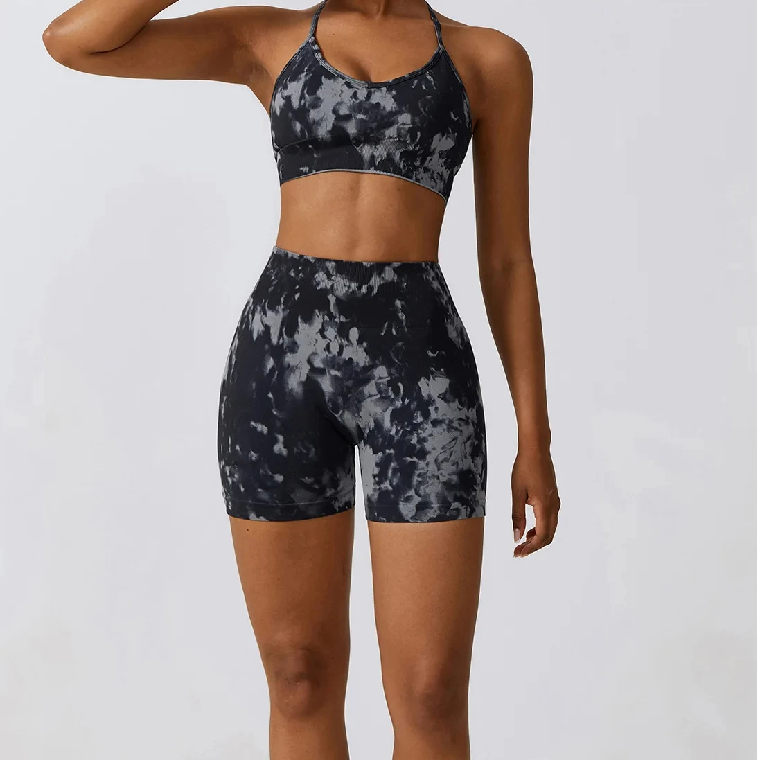 High Quality Yoga Sets Sports Bra Women Seamless Printed Adjustable