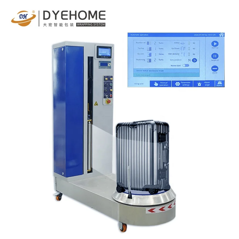 Small Airport Luggage Wrapping Machine Automatic Luggage Suitcase Stretch Wrapping Machine for Sale