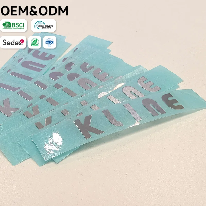ISO Certified Metal Foil Transfer Nameplates Durable Silver Letter Stickers with High Adhesion for Logos
