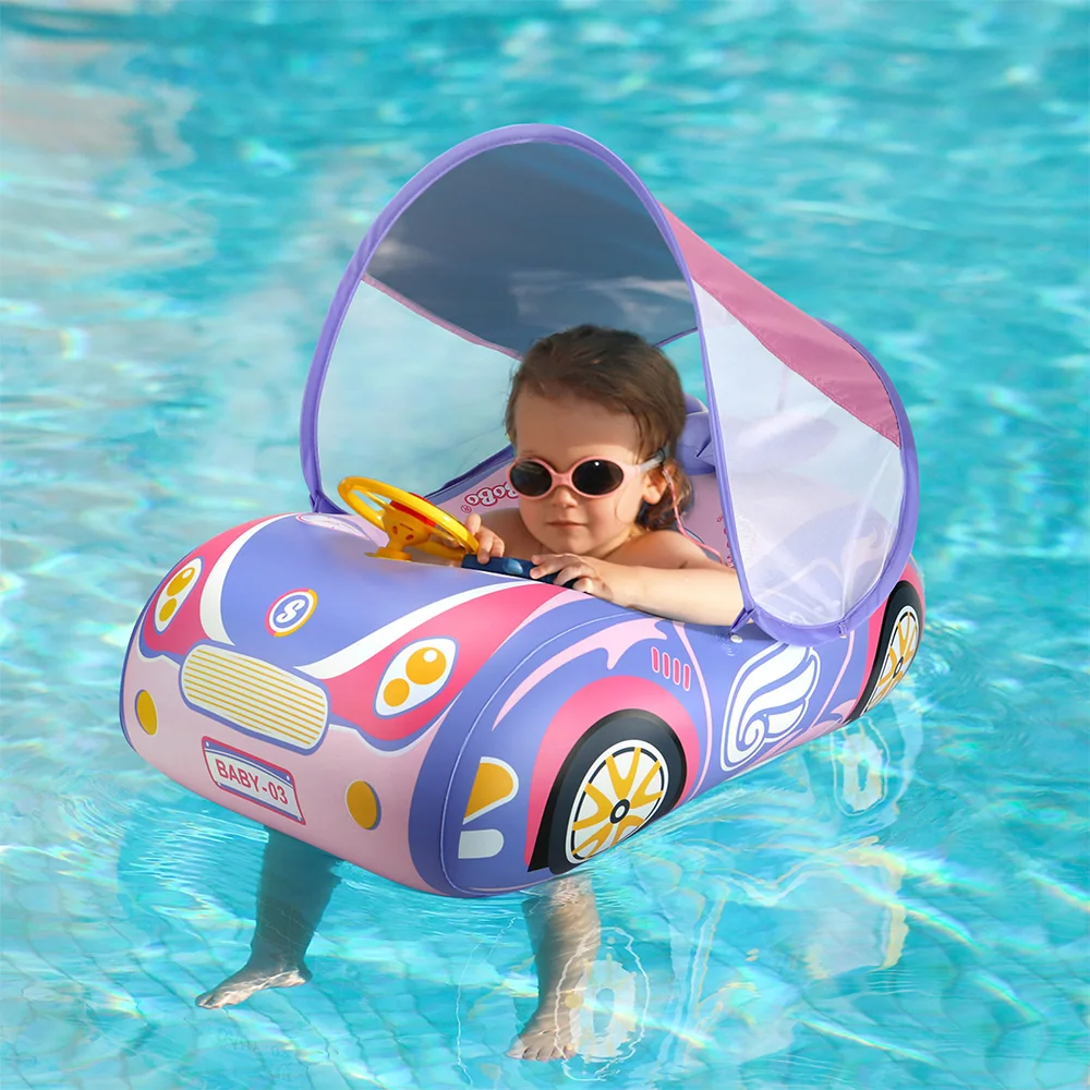 Swimbobo Baby Inflatable Car Swimming Ring Kids Seat Float Floating Child Water Toy Steering Children Swim Pool Floats Rings