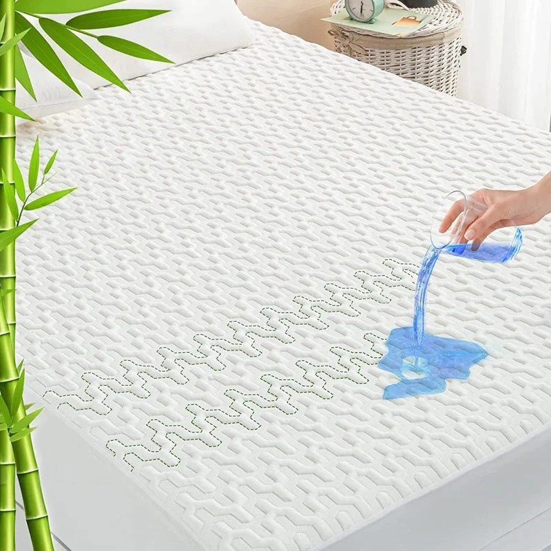Housse de matelas personnalisée pour lit queen ou king, en bambou, écologique, respirante, rafraîchissante, imperméable, à poches profondes