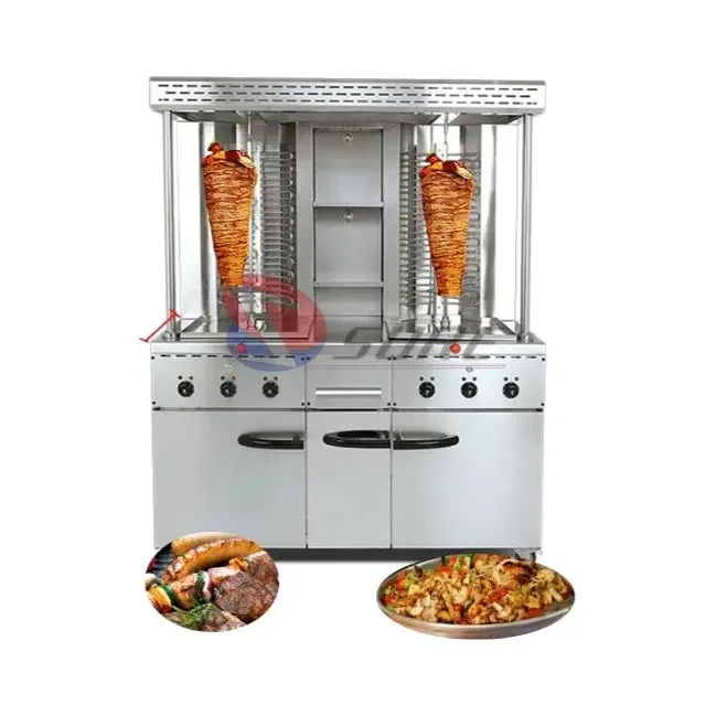 Gas 4-burner Commerical Automatic Rotating Used Chicken Kebab Doner Shawarma Grill Machine Price for Sale