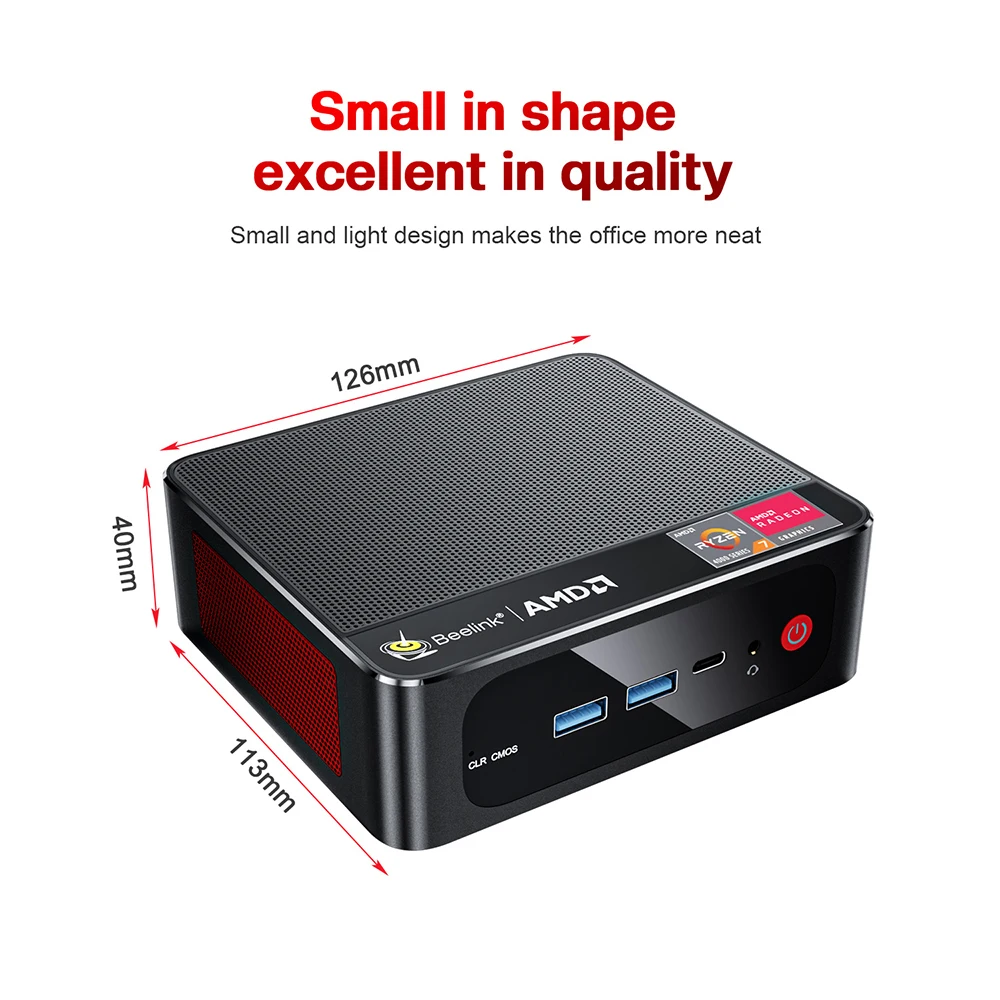 Beelink SER4 Mini PC AMD R7 4800U 16GB 500G Office Mini Computer