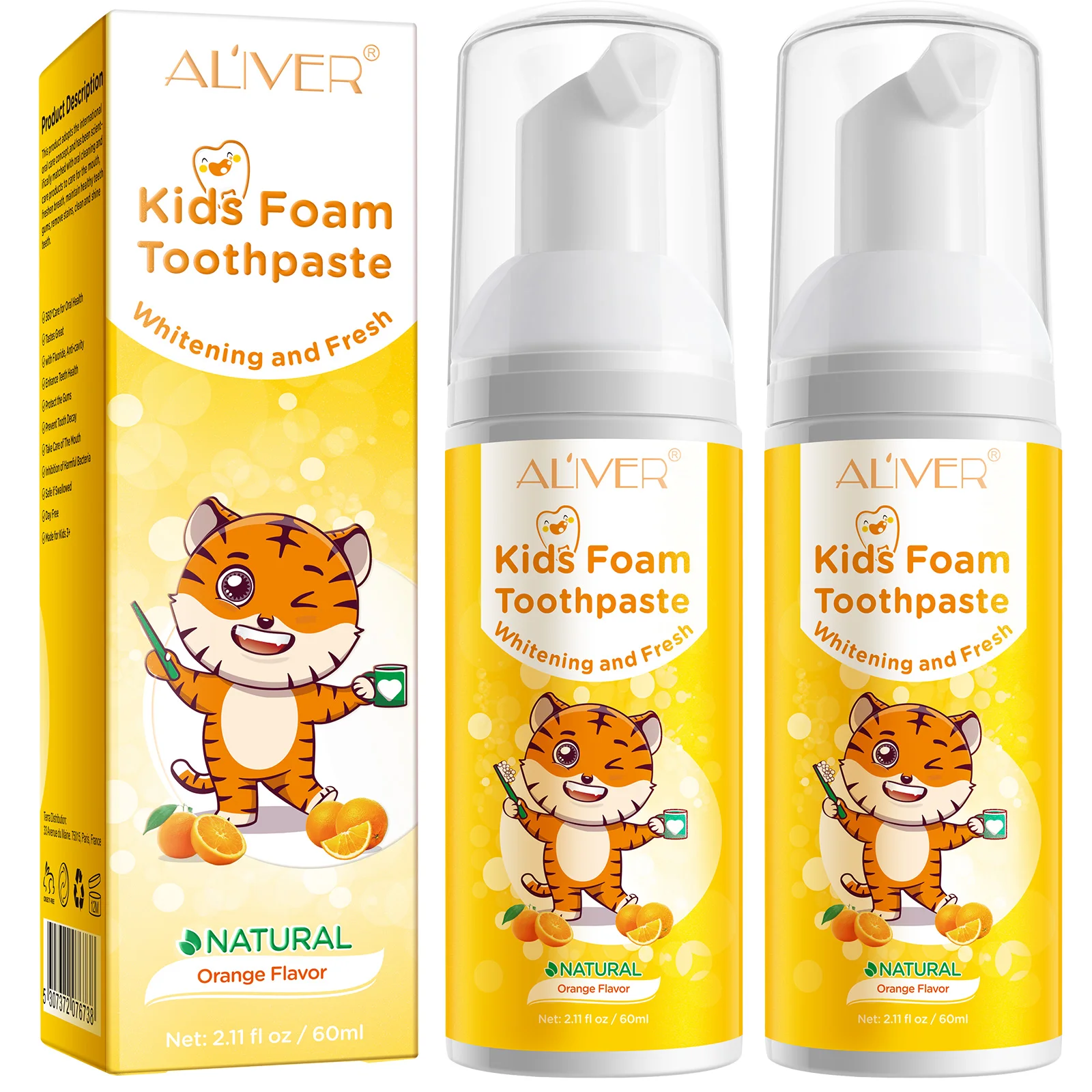OEM Natural Herbal Children Toothpaste Dental Hygiene Teeth Cleaning Whitening Mousse Kids Foam Toothpaste