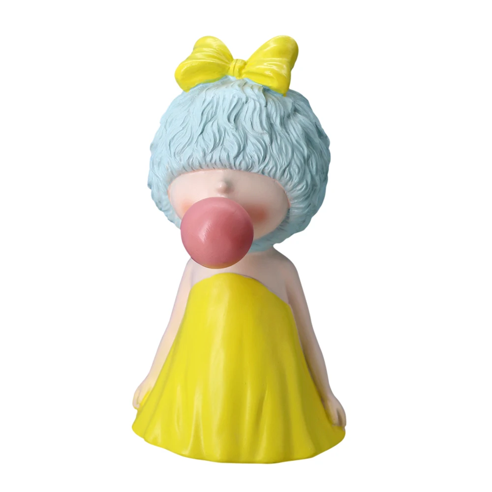 ins creative nordic modern cute cartoon pink bubble girl