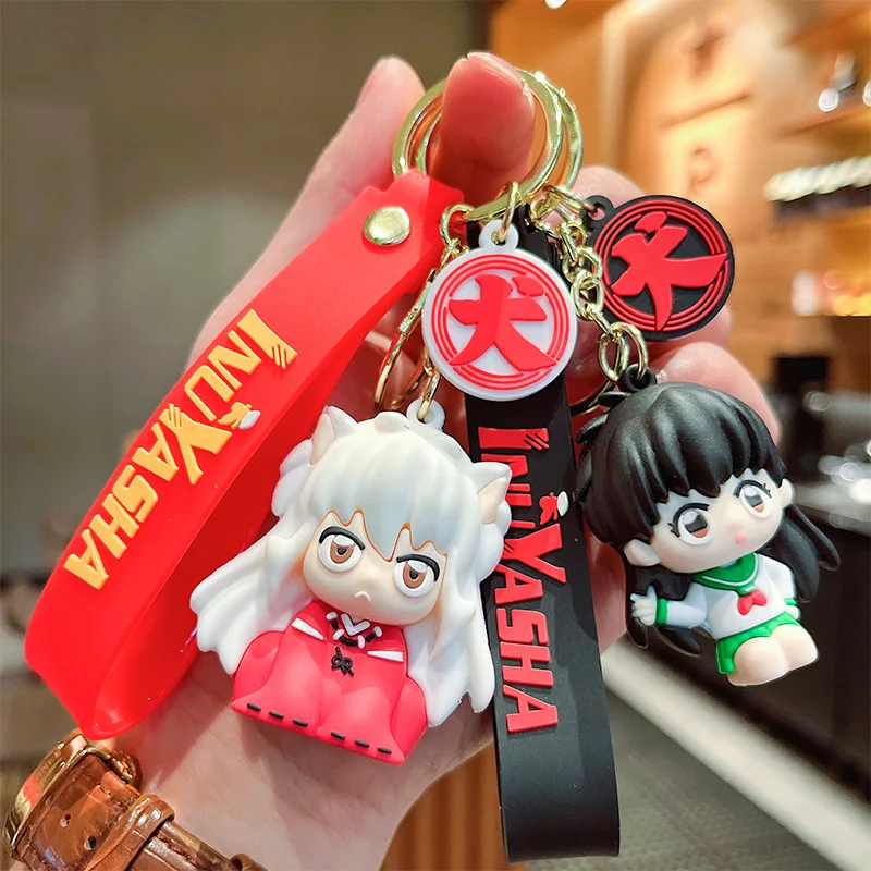 Jet Tag Keychains Inuyasha Cartoon Cute Inuyasha Doll 3D Keychains Portable Car Key Ring ...