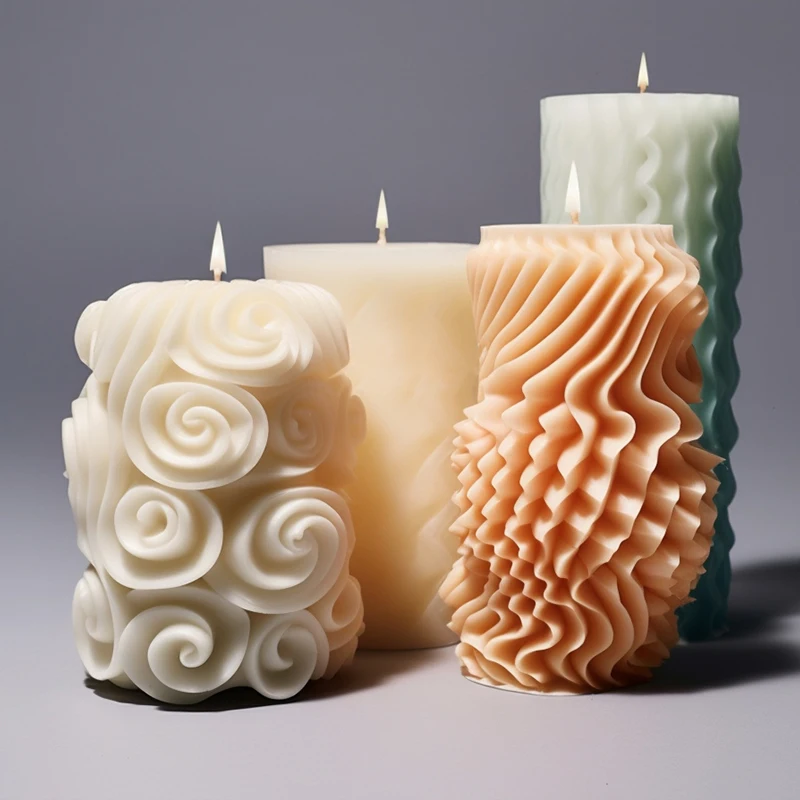 Dumo Custom Geometrically Threaded Cylinder Silicone Molds For Candle