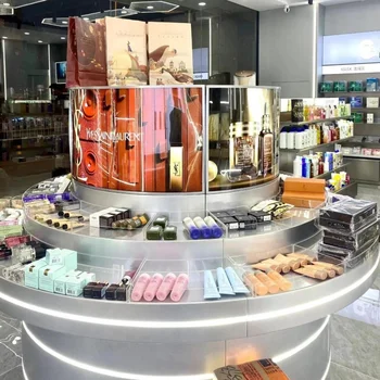Circular beauty booth  Customization of counter props for large beauty stores