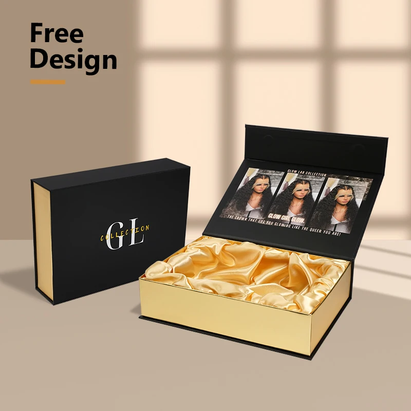 Custom Wig Packaging Box with Silk Satin Lined 