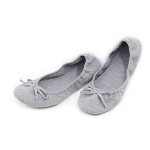 Women Ballet Dancing Shoes Jersey Portable Shoes with Small Pouch Comfort Soft Ballerina Shoes