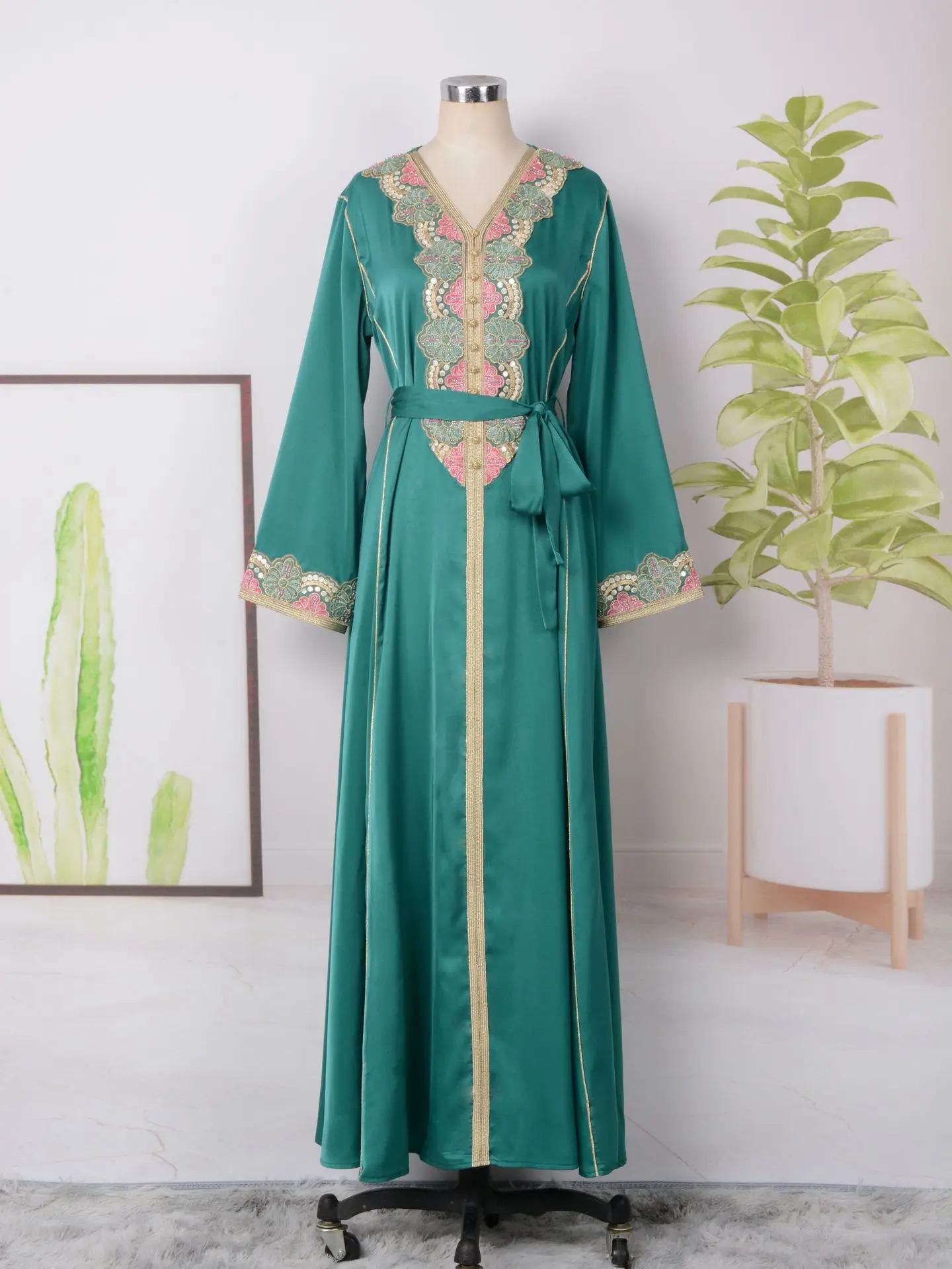 MT133 Green Beaded Borkha Muslim Women Dress Gown Turkey Muslim Women Dress  Islamic| Alibaba.com
