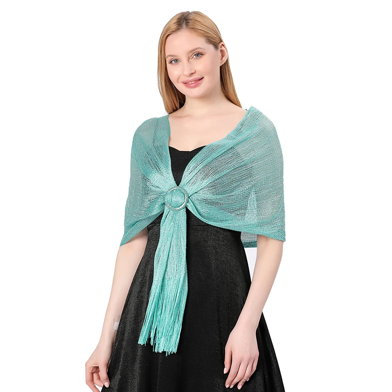 silver scarf for evening dress Aqua Strapless Sheath Sequined Formal Prom Dresses With Scarf Sky Blue / 14 main image 1