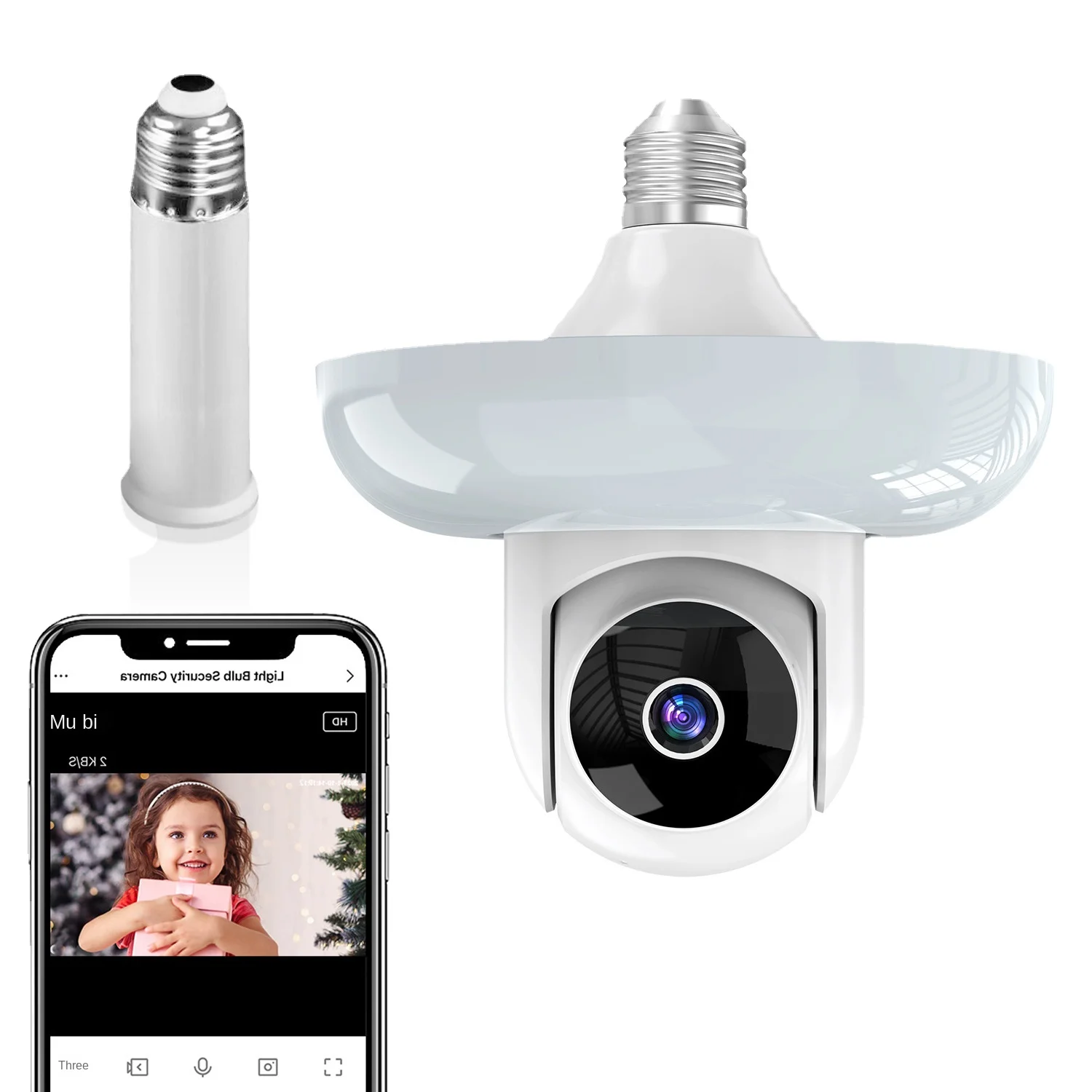 A6 Light Bulb Camera Full Color Dual Light 360 Home Wireless Surveillance Baby E27